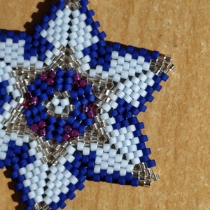 Jeges csillagvirág medál - ékszer - nyaklánc - gyöngyös nyaklánc - Meska.hu