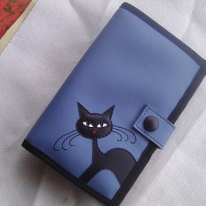 Kék cicusos 14 rekeszes irattartó pénztárca -  - Meska.hu