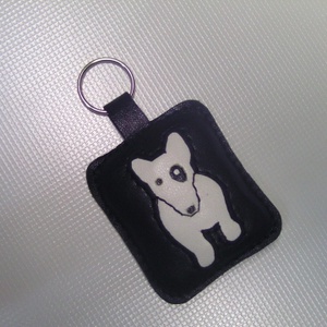 Bullterrier  kutyus bőrkulcstartó -  - Meska.hu
