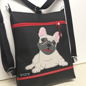 Francia bulldog 3in1  női hátitáska divattáska oldaltáska  -  - Meska.hu