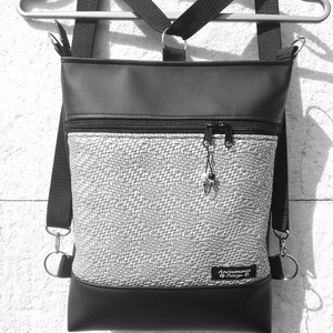  3in1 3D ezüst-fekete női hátizsák oldaltáska  - táska & tok - variálható táska - Meska.hu