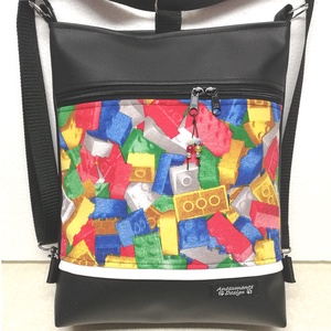 Lego mintás 3in1 női hátizsák oldaltáska  - táska & tok - variálható táska - Meska.hu