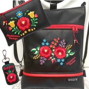 Hímzett 3in1 hátizsák univerzális táska Hungarian Folkart07 szett,3in1táska,neszi,kulcstartó, Táska & Tok, Táska szett, Varrás, Hímzés, MESKA