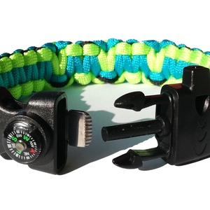 Taktikai Túlélő Paracord Karkötő 3 Funkciós Csattal Tricolor X-Cobra (Felnőtt L Méret) - ékszer - karkötő - fonott karkötő - Meska.hu