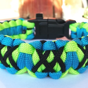 Taktikai Túlélő Paracord Karkötő 3 Funkciós Csattal Tricolor X-Cobra (Felnőtt L Méret) - ékszer - karkötő - fonott karkötő - Meska.hu