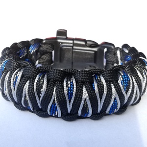 Taktikai túlélő paracord karkötő 3 funkciós csattal DRAGON EYE fekete-kék-antik ezüst (felnőtt M méret), Ékszer, Karkötő, Fonott karkötő, Csomózás, Ékszerkészítés, MESKA