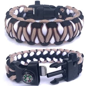 Taktikai túlélő paracord karkötő 3 funkciós csattal DRAGON EYE fekete-fehér-drapp-barna (felnőtt M méret), Ékszer, Karkötő, Fonott karkötő, Csomózás, Ékszerkészítés, MESKA