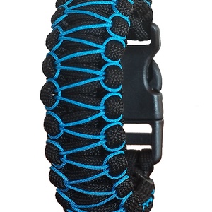 Designer túlélő paracord karkötő biztonsági csattal COBRA RIDER STITCH Fekete kék(csuklóméret 18-18,5cm) - ékszer - karkötő - fonott karkötő - Meska.hu