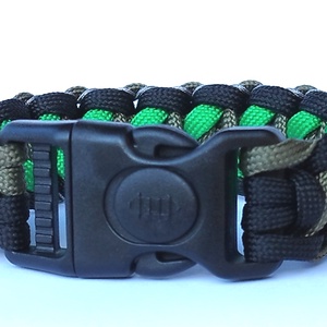 Designer túlélő paracord karkötő biztonsági csattal DRAGON EYE STITCH fekete zöld keki (csuklóméret 19-20cm) - ékszer - karkötő - fonott karkötő - Meska.hu