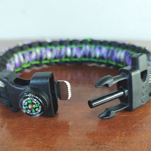 Taktikai Túlélő Paracord Karkötő 3 Funkciós Csattal COBRA X-STITCH JOKER (Csuklóméret: 20-21cm) - ékszer - karkötő - fonott karkötő - Meska.hu