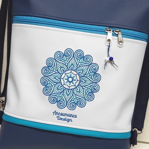 Hímzett mandalás 3in1 hátizsák univerzális táska tengerészkék-fehér(mandala002) - táska & tok - variálható táska - Meska.hu