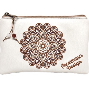 Hímzett Mandalás 3in1 Hátizsák Szett Univerzális Táska Neszivel Drapp-Fehér(Mandala002) - táska & tok - hátizsák - hátizsák - Meska.hu