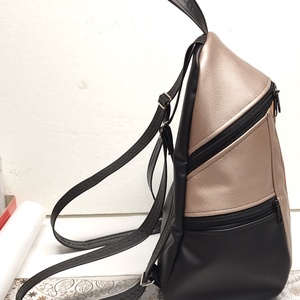MAXIM BackPack L hátizsák - Álomfogó fekete púder alapon textilbőr pántokkal 36x28x16 - táska & tok - hátizsák - hátizsák - Meska.hu