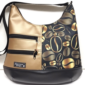 MAXI sokzsebes felemás textilbőr pakolós táska kávészünet - Meska.hu