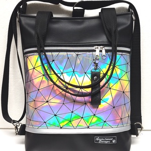 Elegáns 4in1  lézerhologramos textilbőr hátizsák univerzális táska - Meska.hu