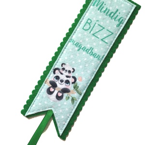 Motívációs filc könyvjelző - zöld panda - Mindig bízz magadban!, Könyv & Zene, Könyvjelző, Varrás, MESKA