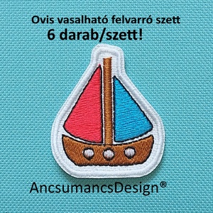 Vasalható varrható hímzett felvarró ovisjel óvodai jel Vitorlás 5cm 6db/szett, Játék & Sport, Ovis felszerelés, Óvodai jelek, Hímzés, MESKA