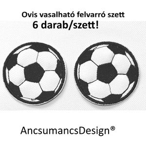 Vasalható varrható hímzett felvarró ovisjel óvodai jel Focilabda 5cm 6db/szett, Játék & Sport, Ovis felszerelés, Óvodai jelek, Hímzés, MESKA