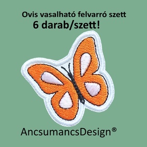 Vasalható varrható hímzett felvarró ovisjel óvodai jel Pillangó Lepke 5,5cm 6db/szett, Játék & Sport, Ovis felszerelés, Óvodai jelek, Hímzés, MESKA
