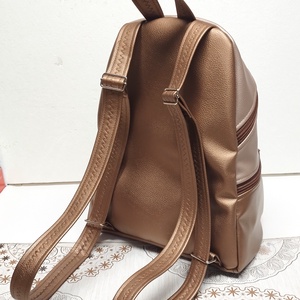 MAXIM BackPack L hátizsák - Réti virágok púder és bronz alapon textilbőr pántokkal - táska & tok - hátizsák - hátizsák - Meska.hu