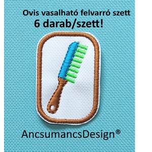 Vasalható varrható hímzett felvarró ovisjel óvodai jel Fésű 5cm 6db/szett, Játék & Sport, Ovis felszerelés, Óvodai jelek, Hímzés, MESKA