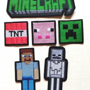 ÚJ! Vasalható varrható hímzett felvarró folt Minecraft szett 6darab/szett - kellékek & szerszámok - méteráru - felvarrható, vasalható kellék - Meska.hu