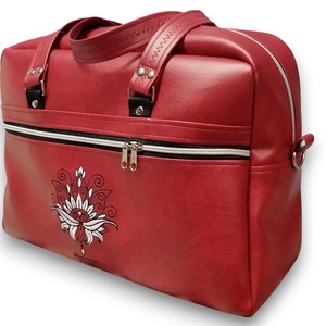 Fly Bag utazótáska kézipoggyász 42x32x18 Lótuszvirág bordó alapon - Meska.hu