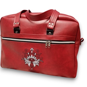 Fly Bag utazótáska kézipoggyász 42x32x18 Lótuszvirág bordó alapon - táska & tok - kézitáska & válltáska - nagy pakolós táska - Meska.hu
