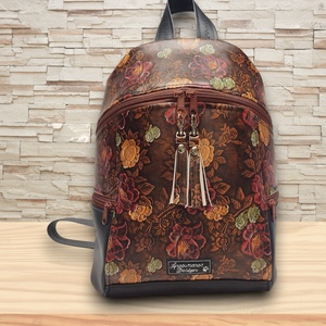 MAXIM BackPack L hátizsák - Antikolt rózsák textilbőr pántokkal 36x28x16 - táska & tok - hátizsák - hátizsák - Meska.hu