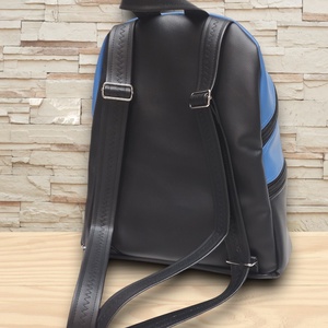 MAXIM BackPack L hátizsák - Karnevál kék fekete alapon textilbőr pántokkal 36x30x16 - táska & tok - hátizsák - hátizsák - Meska.hu
