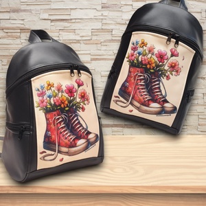 Virágzó cipők - MAXIM BackPack L hátizsák textilbőr pántokkal 36x30x16 - táska & tok - hátizsák - hátizsák - Meska.hu