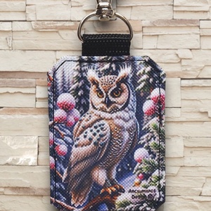 Hóbagoly mintás 3in1 textilbőr hátizsák szett fekete-platina táska-neszi-kulcstartó - táska & tok - táska szett - Meska.hu