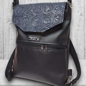 Elegáns 3D platina virágos fedélrészes 3in1 hátizsák univerzális táska - táska & tok - hátizsák - hátizsák - Meska.hu