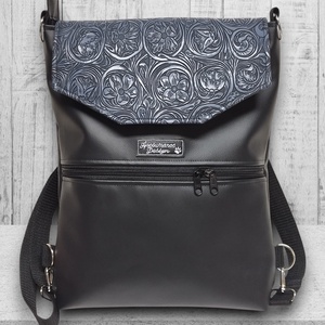 Elegáns 3D platina virágos fedélrészes 3in1 hátizsák univerzális táska - Meska.hu