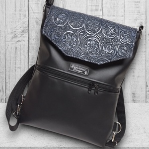 Elegáns 3D platina virágos fedélrészes 3in1 hátizsák univerzális táska - táska & tok - hátizsák - hátizsák - Meska.hu