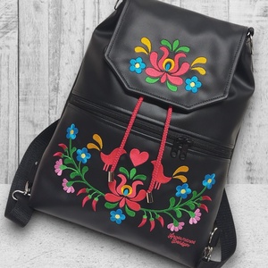 Fedélrészes zsinóros 3in1 hátizsák univerzális táska - Hímzett Hungarian Folkart23 - táska & tok - hátizsák - hátizsák - Meska.hu