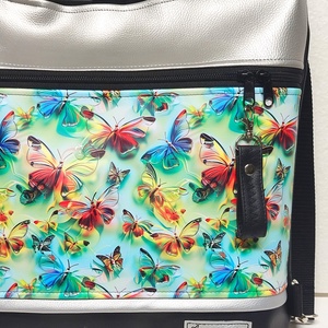 4in1 nagy csini univerzális táska hátizsák 36x36 Színes pillangók - táska & tok - variálható táska - Meska.hu