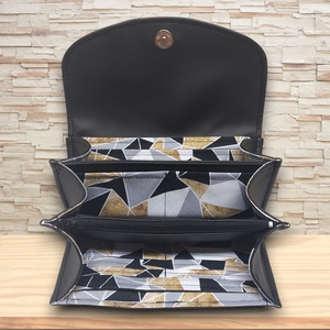 Irattartó nagy pénztárca hímzett Tulipános madárkás fekete-óarany - táska & tok - pénztárca & más tok - pénztárca - női pénztárca - Meska.hu