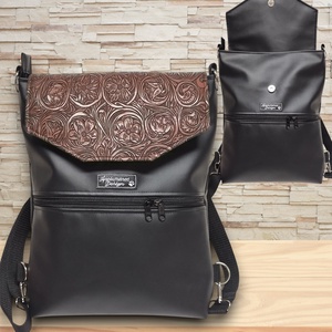 Elegáns 3D barna virágos fedélrészes 3in1 hátizsák univerzális táska - táska & tok - hátizsák - hátizsák - Meska.hu