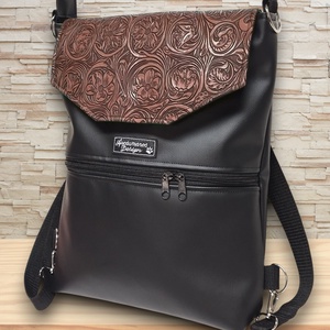 Elegáns 3D barna virágos fedélrészes 3in1 hátizsák univerzális táska - táska & tok - hátizsák - hátizsák - Meska.hu