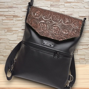 Elegáns 3D barna virágos fedélrészes 3in1 hátizsák univerzális táska - táska & tok - hátizsák - hátizsák - Meska.hu