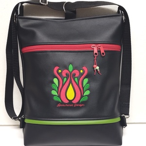 Színes népi tulipán Hímzett 3in1 hátizsák univerzális táska  - Meska.hu