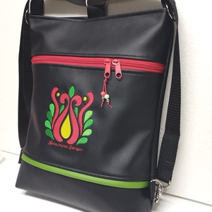 Színes népi tulipán Hímzett 3in1 hátizsák univerzális táska  - táska & tok - hátizsák - hátizsák - Meska.hu