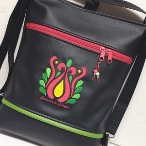 Színes népi tulipán Hímzett 3in1 hátizsák univerzális táska  - táska & tok - hátizsák - hátizsák - Meska.hu