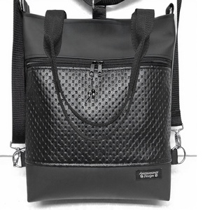 Elegáns 4in1 fekete-áttört fekete hátizsák univerzális táska - Meska.hu