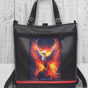 Főnixmadár 4in1 nagy csini nagypaneles kis kézifüles univerzális táska hátizsák - táska & tok - variálható táska - Meska.hu