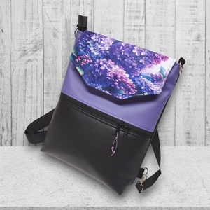 Lila orgonák fedélrészes 3in1 hátizsák univerzális táska - táska & tok - hátizsák - hátizsák - Meska.hu