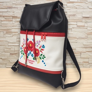 Fedélrészes zsinóros 3in1 hátizsák univerzális táska - Hímzett Hungarian Folkart08 - táska & tok - hátizsák - hátizsák - Meska.hu