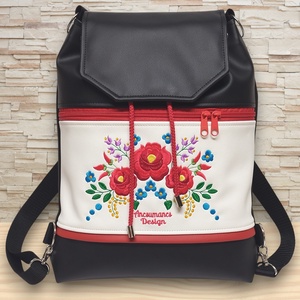 Fedélrészes zsinóros 3in1 hátizsák univerzális táska - Hímzett Hungarian Folkart08, Táska & Tok, Hátizsák, Hátizsák, Varrás, Hímzés, MESKA