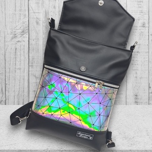 Szivárvány lézerhologramos Fedélrészes 3in1 hátizsák univerzális táska - táska & tok - hátizsák - hátizsák - Meska.hu